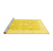 Sideview of Machine Washable Oriental Yellow Traditional Rug, wshabs793yw