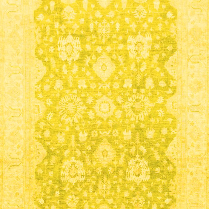 Machine Washable Oriental Yellow Traditional Rug, wshabs793yw