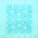 Square Oriental Light Blue Traditional Rug, abs793lblu