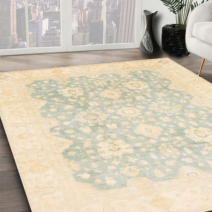 Machine Washable Abstract Gold Rug in a Family Room, wshabs793