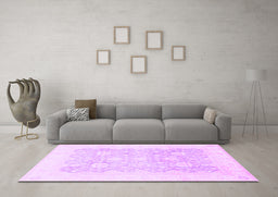 Machine Washable Oriental Purple Traditional Area Rugs in a Living Room, wshabs793pur