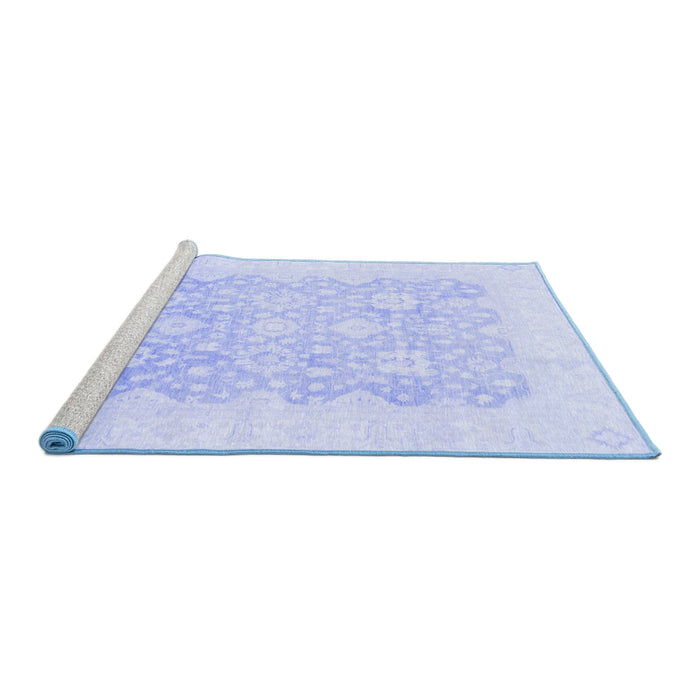 Sideview of Machine Washable Oriental Blue Traditional Rug, wshabs793blu