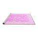 Sideview of Machine Washable Oriental Pink Traditional Rug, wshabs793pnk