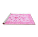 Sideview of Machine Washable Oriental Pink Traditional Rug, wshabs794pnk