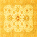 Square Oriental Yellow Traditional Rug, abs794yw