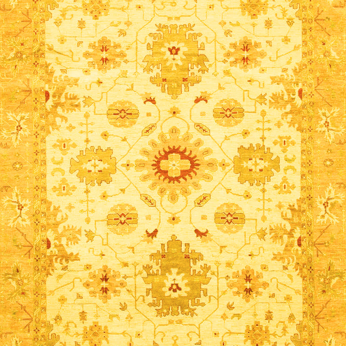 Machine Washable Oriental Yellow Traditional Rug, wshabs794yw