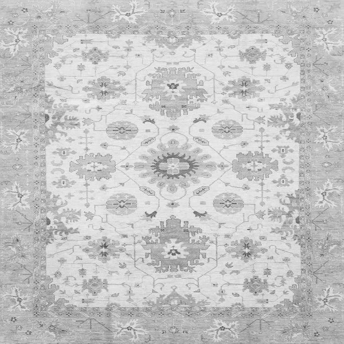 Square Machine Washable Oriental Gray Traditional Rug, wshabs794gry