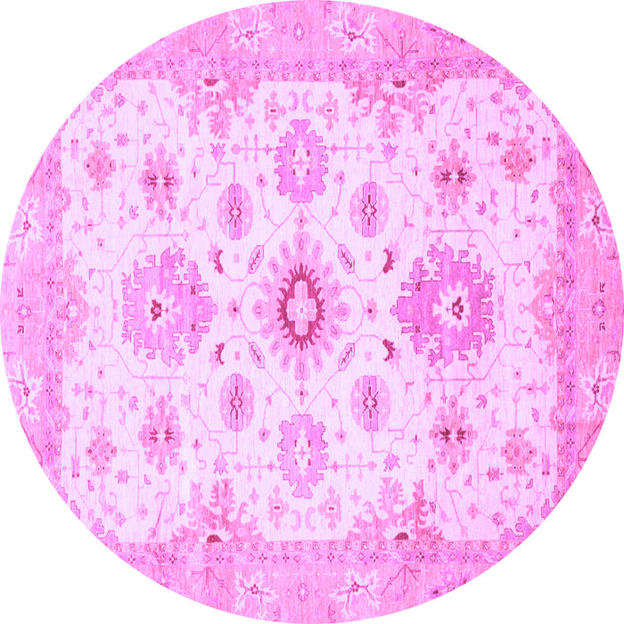 Round Machine Washable Oriental Purple Traditional Area Rugs, wshabs794pur