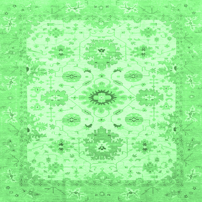 Square Oriental Emerald Green Traditional Rug, abs794emgrn