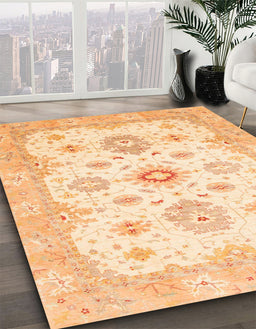 Machine Washable Abstract Sun Yellow Rug in a Family Room, wshabs794