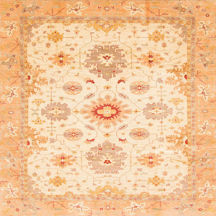 Square Abstract Sun Yellow Oriental Rug, abs794