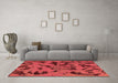 Machine Washable Abstract Brown Modern Rug in a Living Room,, wshabs795brn