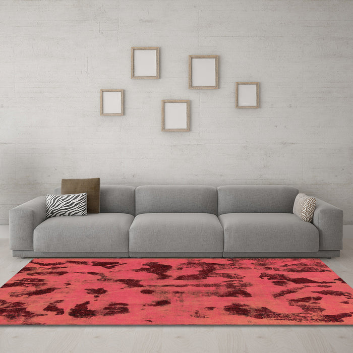 Machine Washable Abstract Brown Modern Rug in a Living Room,, wshabs795brn