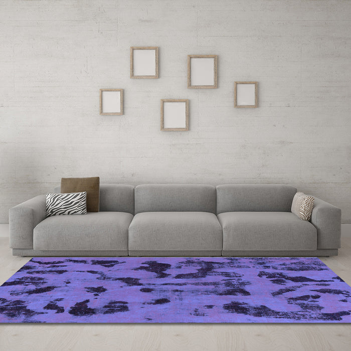 Machine Washable Abstract Blue Modern Rug in a Living Room, wshabs795blu