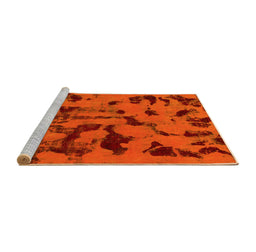Sideview of Machine Washable Abstract Yellow Modern Rug, wshabs795yw