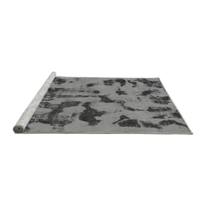 Sideview of Machine Washable Abstract Gray Modern Rug, wshabs795gry