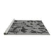 Sideview of Machine Washable Abstract Gray Modern Rug, wshabs795gry