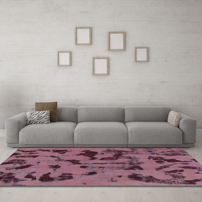 Machine Washable Abstract Light Blue Modern Rug in a Living Room, wshabs795lblu