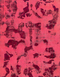 Machine Washable Abstract Raspberry Red Rug, wshabs795