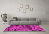 Machine Washable Abstract Purple Modern Rug, wshabs795pur