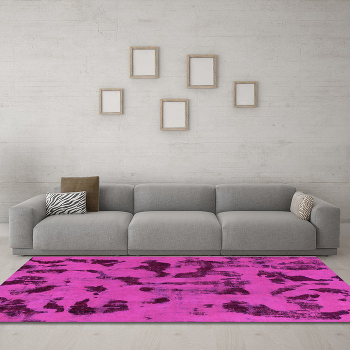 Machine Washable Abstract Purple Modern Area Rugs in a Living Room, wshabs795pur