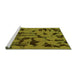 Sideview of Machine Washable Abstract Green Modern Area Rugs, wshabs795grn