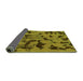 Sideview of Abstract Green Modern Rug, abs795grn