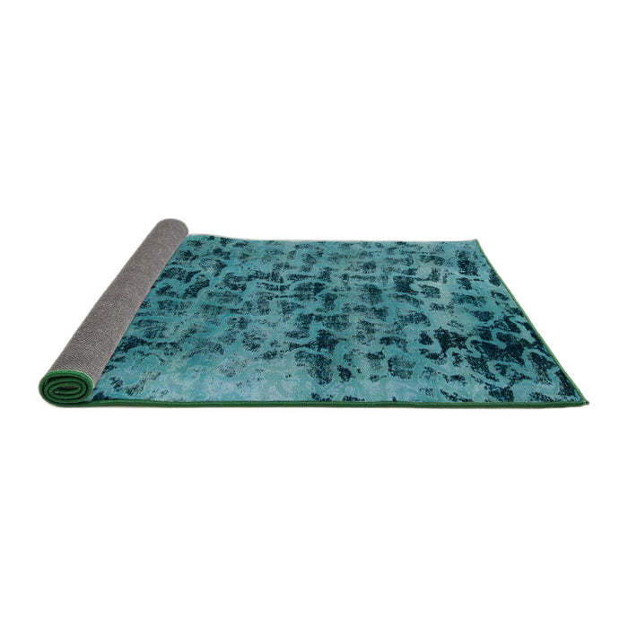Sideview of Abstract Teal Green Persian Rug, abs796