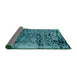 Sideview of Abstract Teal Green Persian Rug, abs796