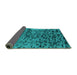 Sideview of Persian Turquoise Bohemian Rug, abs796turq