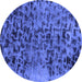 Round Persian Blue Bohemian Rug, abs796blu