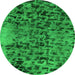 Round Persian Green Bohemian Rug, abs796grn