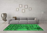 Machine Washable Persian Green Bohemian Rug, wshabs796grn