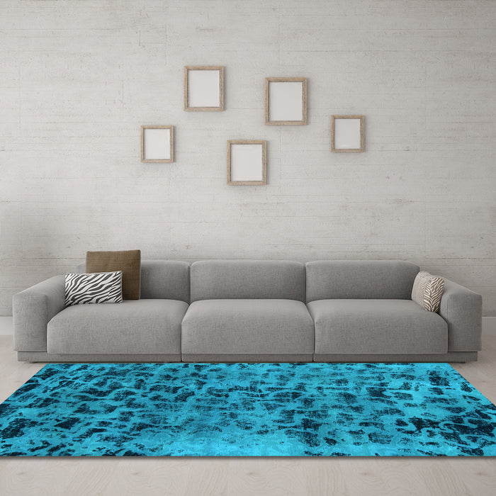 Machine Washable Persian Light Blue Bohemian Rug in a Living Room, wshabs796lblu