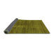 Sideview of Abstract Green Modern Rug, abs797grn