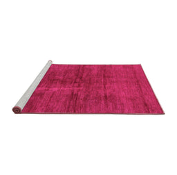 Sideview of Machine Washable Abstract Pink Modern Rug, wshabs797pnk