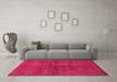 Machine Washable Abstract Pink Modern Rug in a Living Room, wshabs797pnk