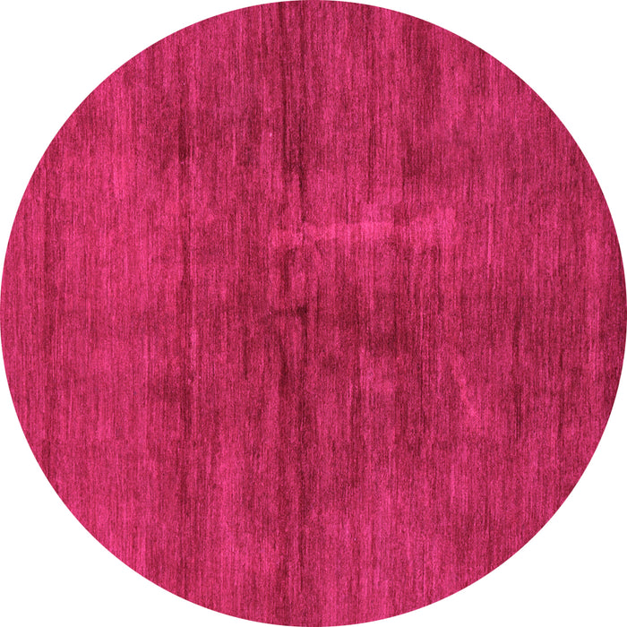 Round Machine Washable Abstract Pink Modern Rug, wshabs797pnk