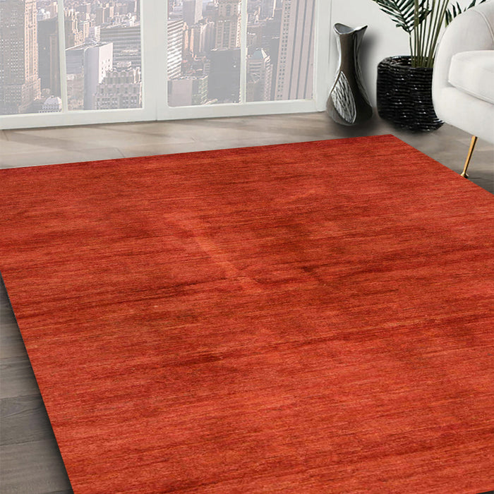 Abstract Red Modern Rug in Family Room, abs797