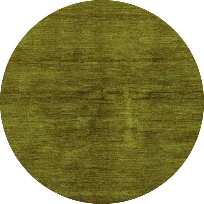 Round Machine Washable Abstract Green Modern Area Rugs, wshabs797grn