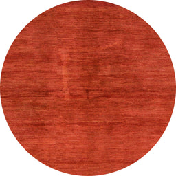 Round Machine Washable Abstract Red Rug, wshabs797