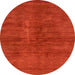 Round Machine Washable Abstract Red Rug, wshabs797