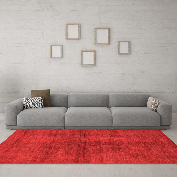 Machine Washable Abstract Orange Modern Area Rugs in a Living Room, wshabs797org