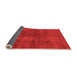 Sideview of Abstract Orange Modern Rug, abs797org