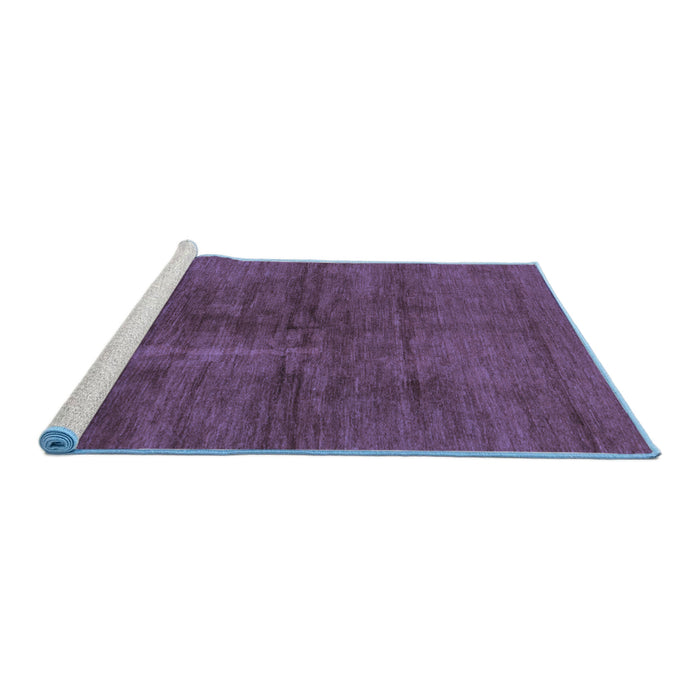 Sideview of Machine Washable Abstract Blue Modern Rug, wshabs797blu
