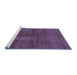 Sideview of Machine Washable Abstract Blue Modern Rug, wshabs797blu