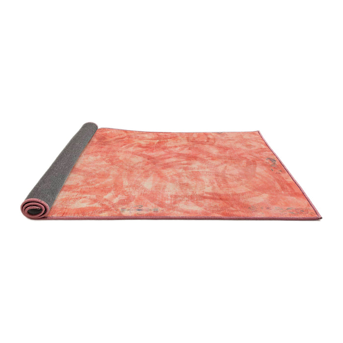 Sideview of Abstract Bright Orange Modern Rug, abs798