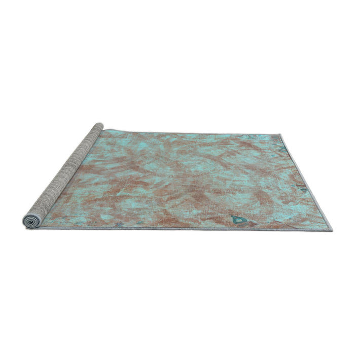 Sideview of Machine Washable Abstract Light Blue Modern Rug, wshabs798lblu