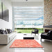 Square Machine Washable Abstract Bright Orange Rug in a Living Room, wshabs798