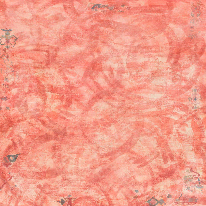 Square Machine Washable Abstract Bright Orange Rug, wshabs798